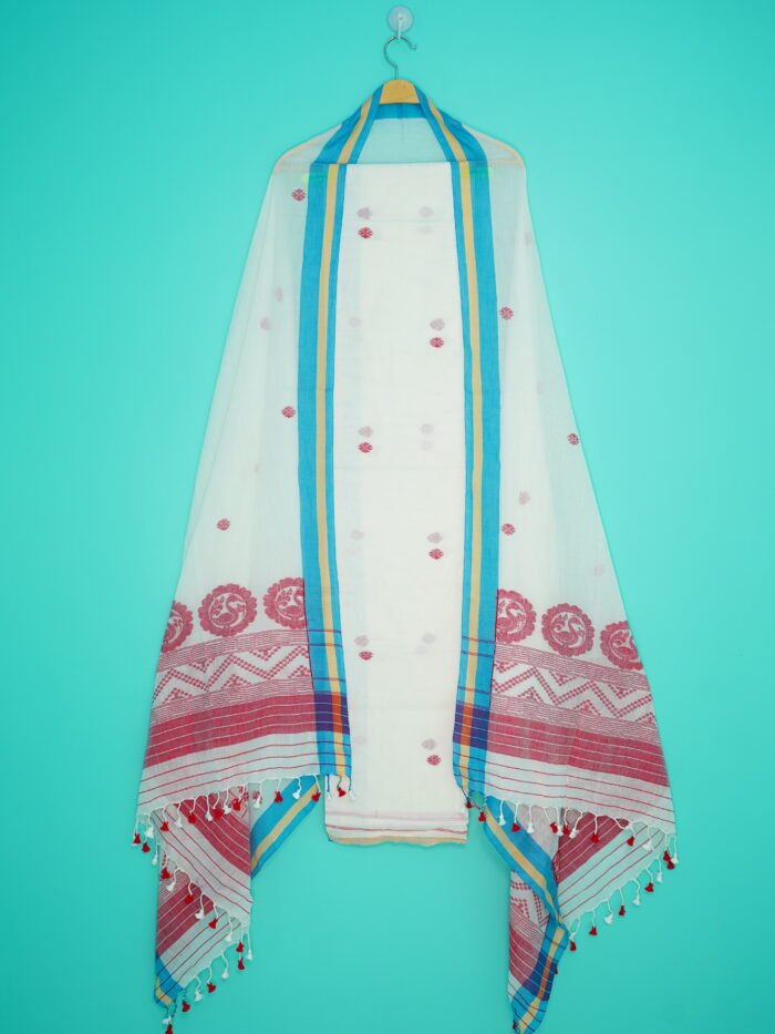 Pure Cotton Jamdani Suit (UNSTITCHED) – Elegant 2-Piece Set