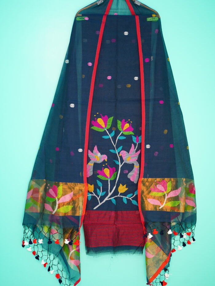 Muslin Jamdani Suit (UNSTITCHED) – Elegant 2-Piece Set