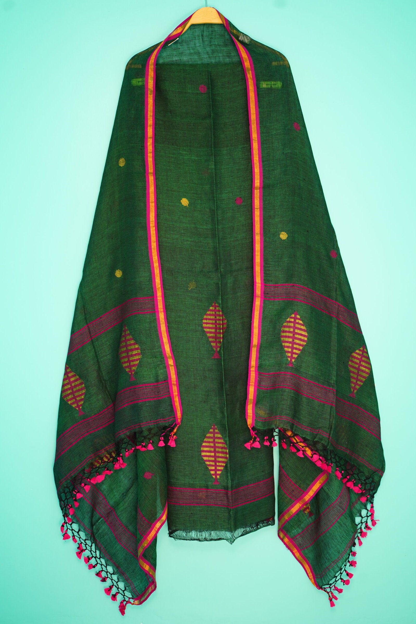 Pure Linen Unstitched Jamdani Suit – Elegant 2-Piece Set