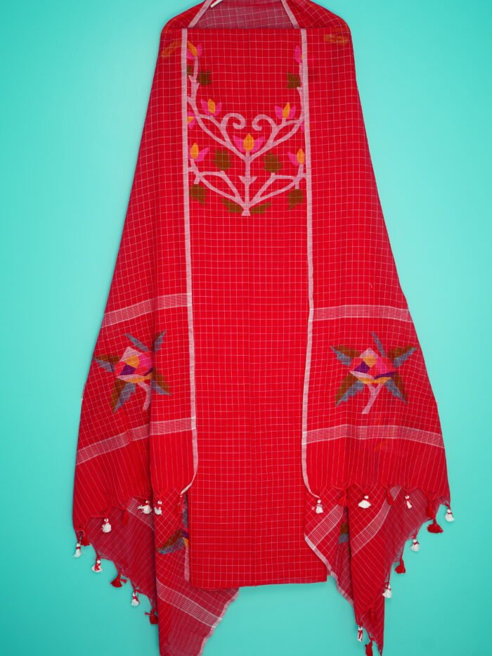 Pure Cotton Jamdani Suit (UNSTITCHED) – Elegant 2-Piece Set