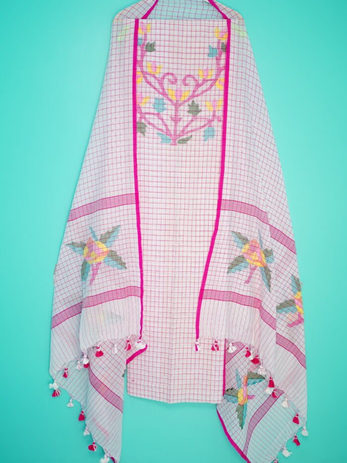 Pure Cotton Jamdani Suit (UNSTITCHED) – Elegant 2-Piece Set