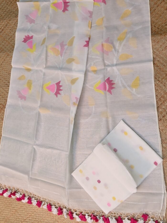 Pure Muslin Jamdani Unstitched Suit Set – Elegant 2-Piece