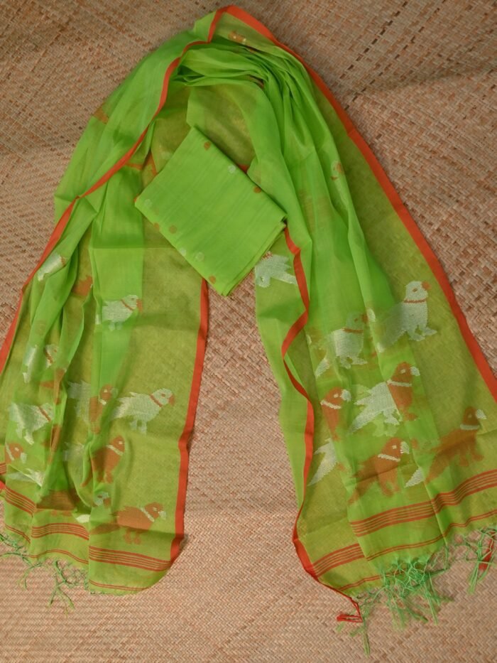 Muslin Jamdani Suit (UNSTITCHED) – Elegant 2-Piece Set