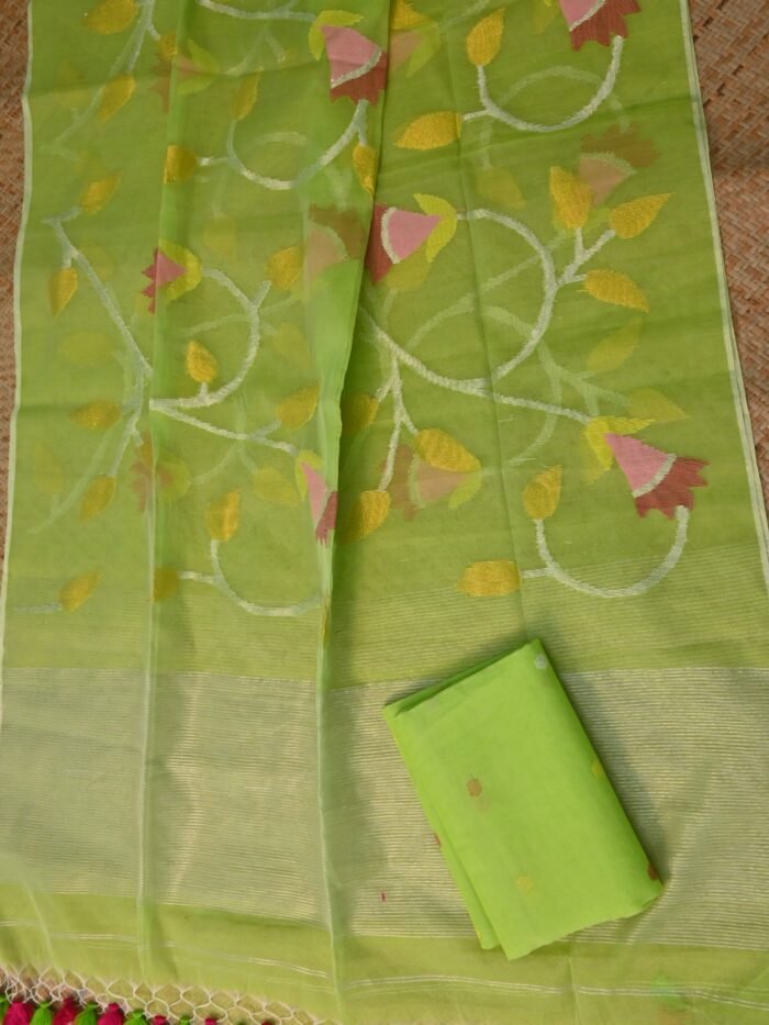 Pure Muslin Jamdani Unstitched Suit Set – Elegant 2-Piece