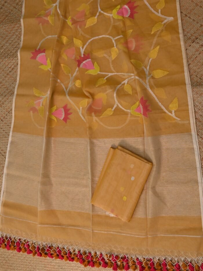 Pure Muslin Jamdani Unstitched Suit Set – Elegant 2-Piece