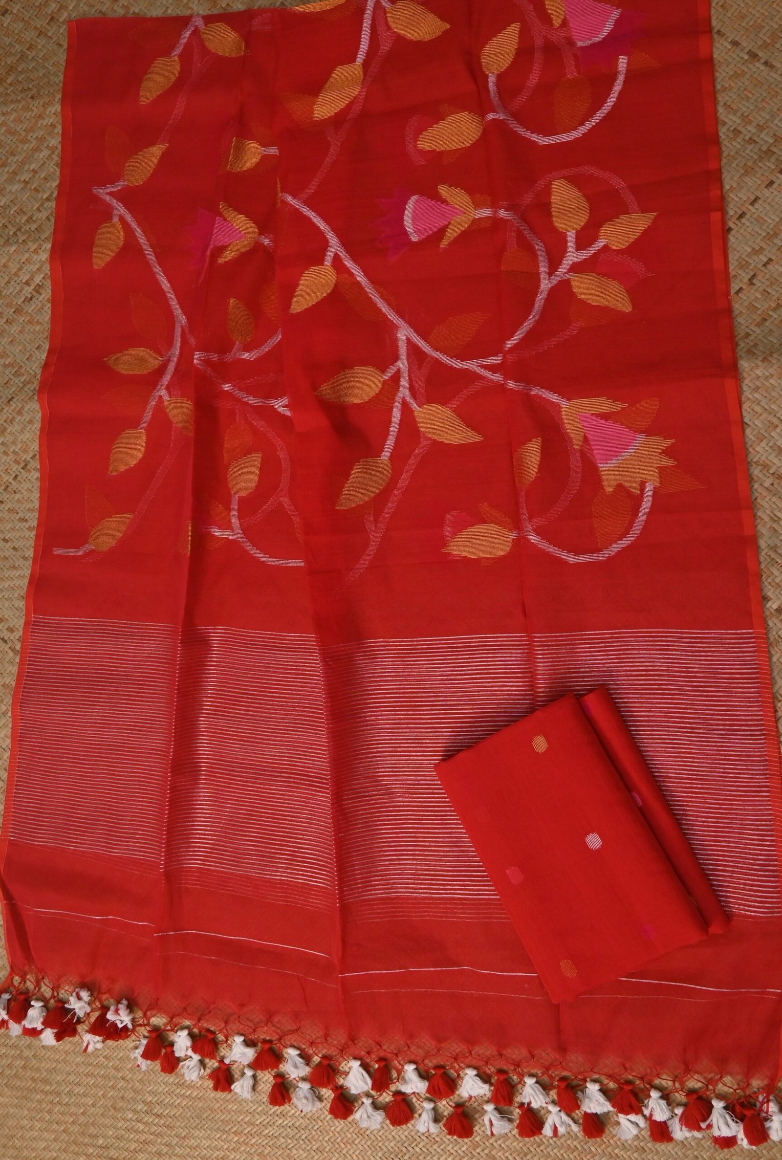 Pure Muslin Jamdani Unstitched Suit Set – Elegant 2-Piece