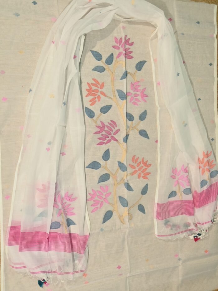 Muslin Jamdani Suit (UNSTITCHED) – Elegant 2-Piece Set