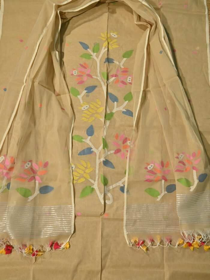 Muslin Jamdani Suit (UNSTITCHED) – Elegant 2-Piece Set