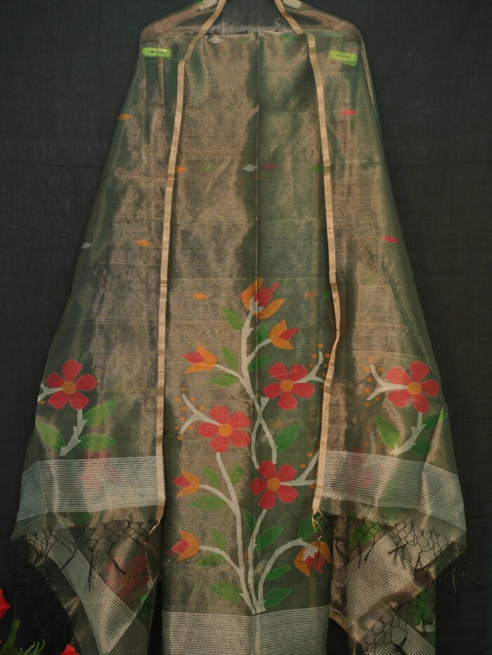 Tissue Jamdani Suit (Unstitched) – Elegant 2-Piece Set