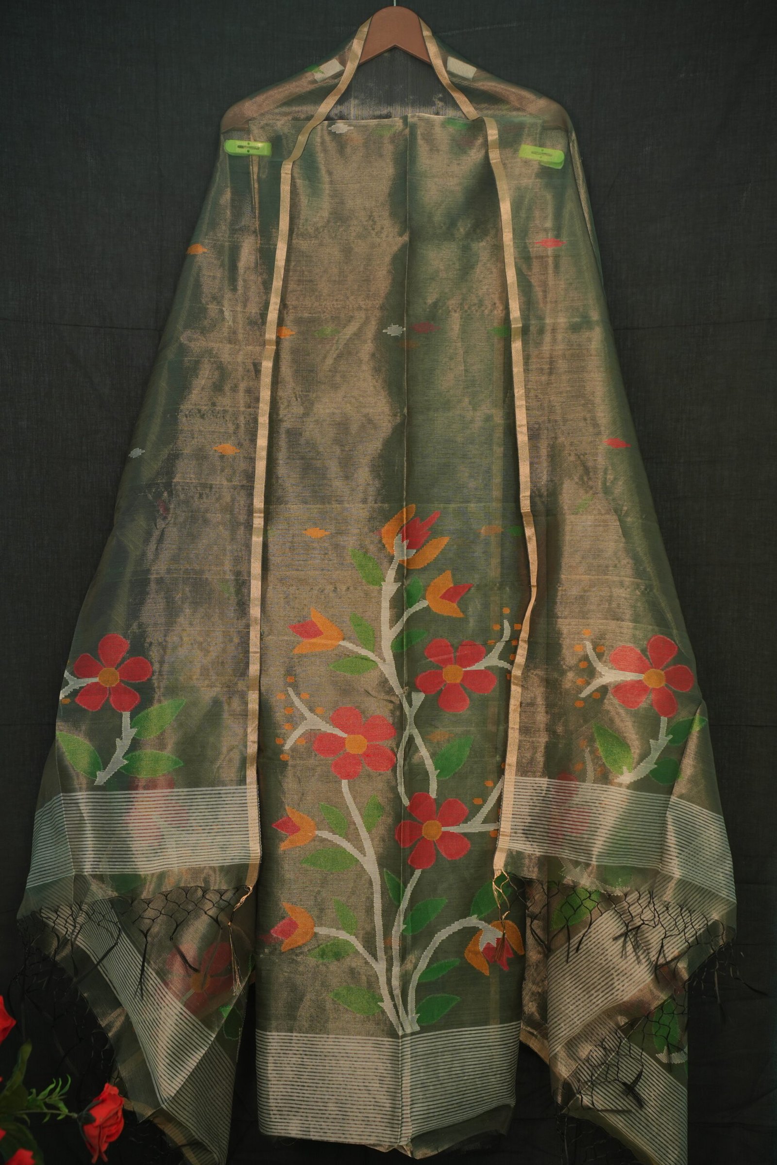 Tissue Jamdani Suit (Unstitched) – Elegant 2-Piece Set