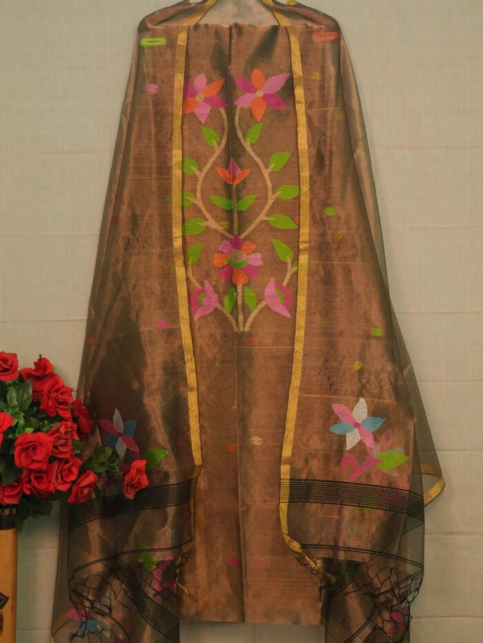 Tissue Jamdani Suit (Unstitched) – Elegant 2-Piece Set