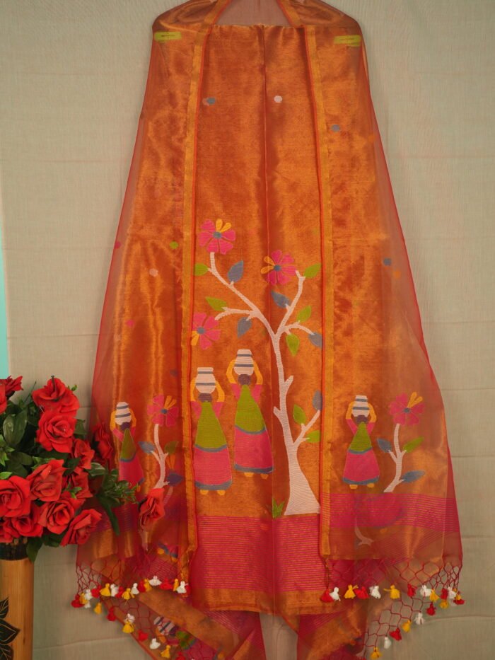 Tissue Jamdani Suit (Unstitched) – Elegant 2-Piece Set