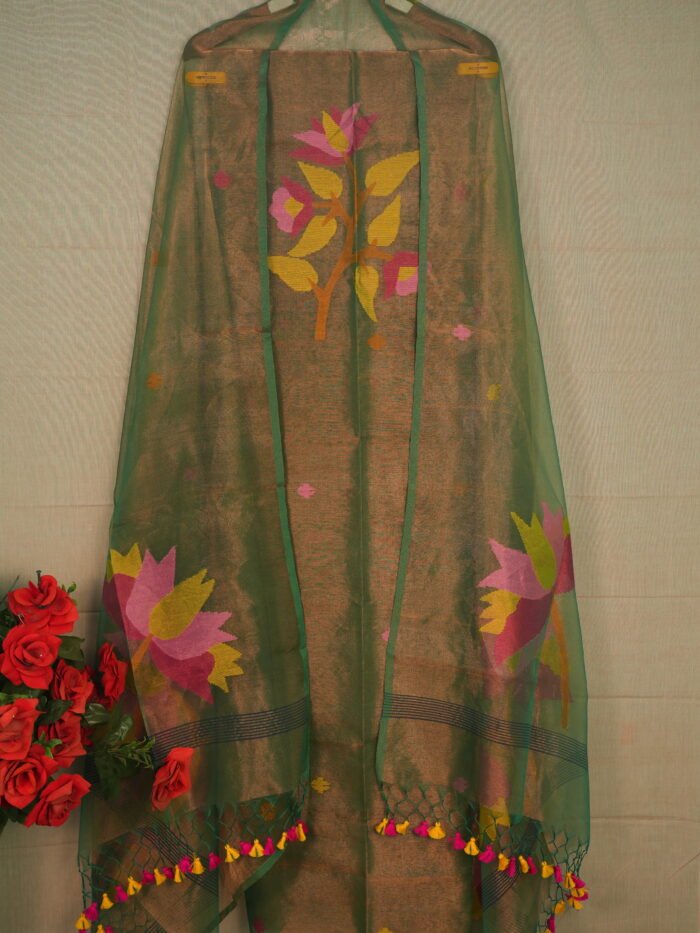 Tissue Jamdani Suit (Unstitched) – Elegant 2-Piece Set