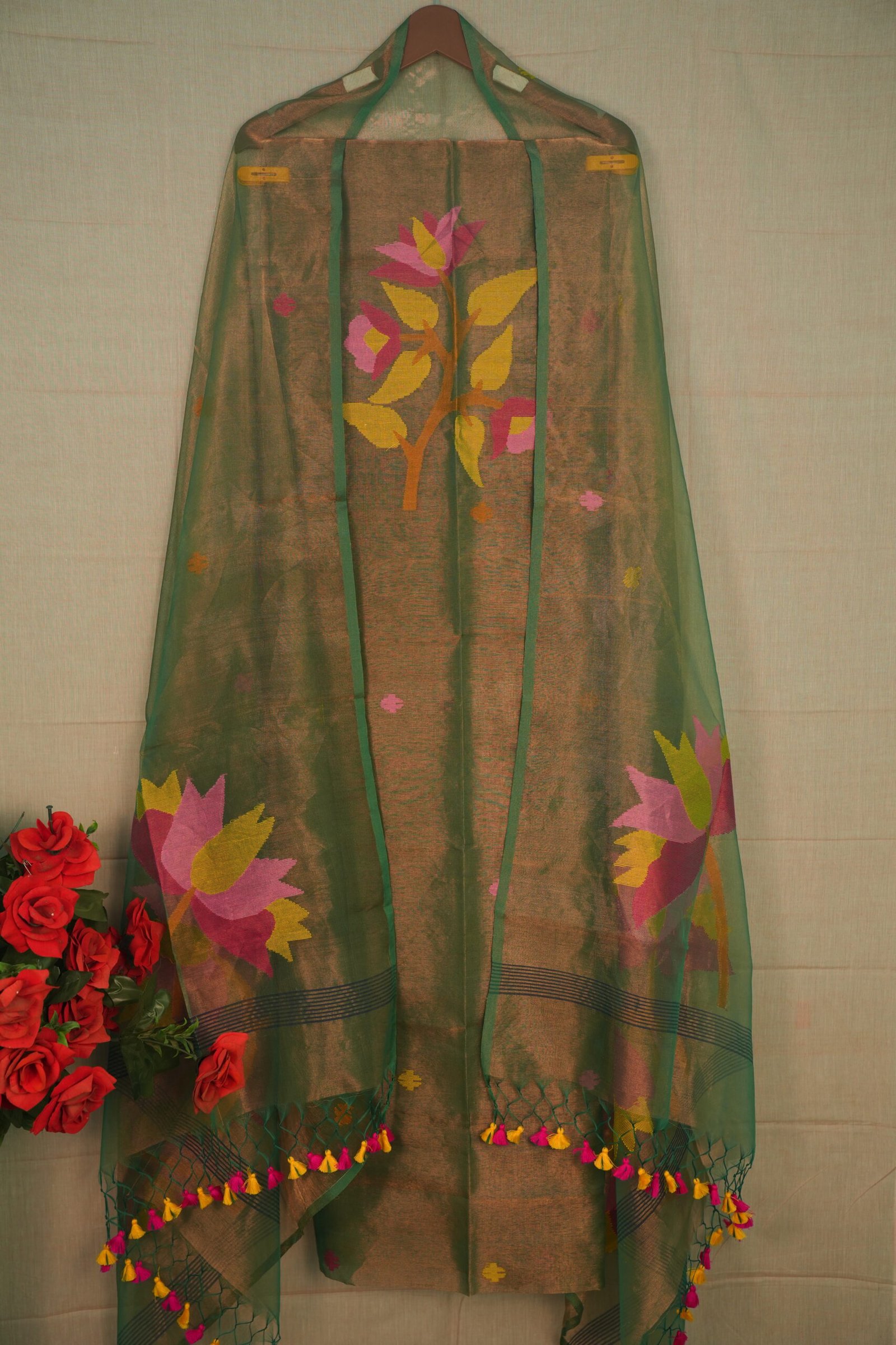 Tissue Jamdani Suit (Unstitched) – Elegant 2-Piece Set