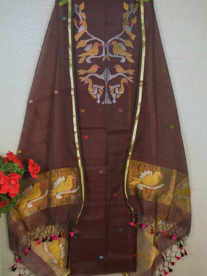 Muslin Jamdani Suit (UNSTITCHED) – Elegant 2-Piece Set