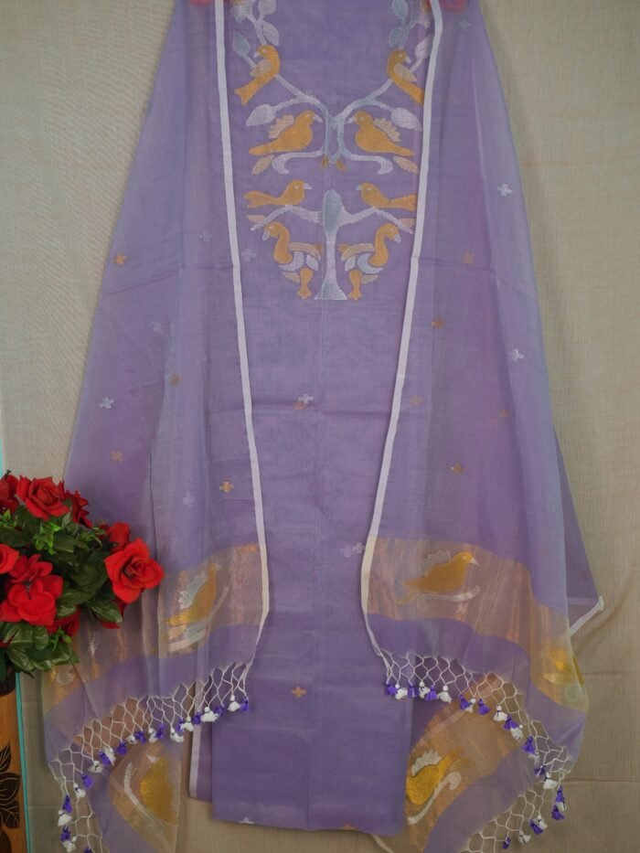 Muslin Jamdani Suit (UNSTITCHED) – Elegant 2-Piece Set