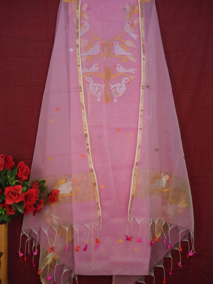 Muslin Jamdani Suit (UNSTITCHED) – Elegant 2-Piece Set