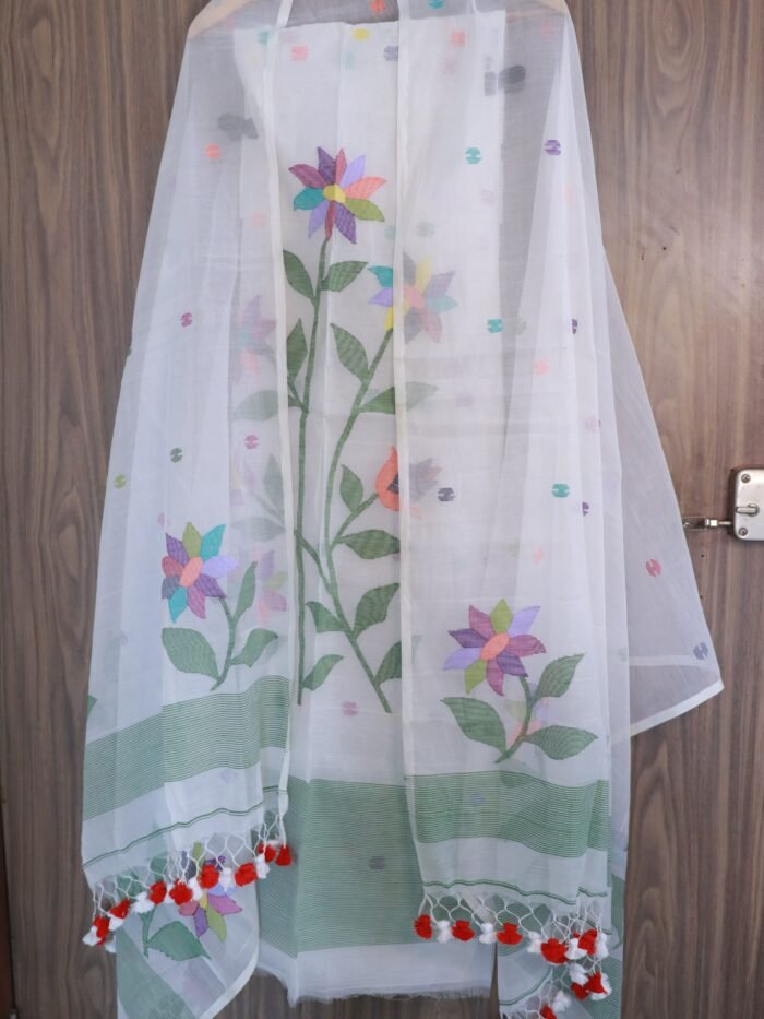 Muslin Jamdani Suit (UNSTITCHED) – Elegant 2-Piece Set