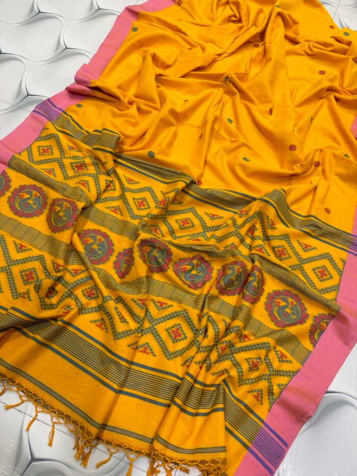 Pure Cotton Jamdani Saree with Blouse Piece