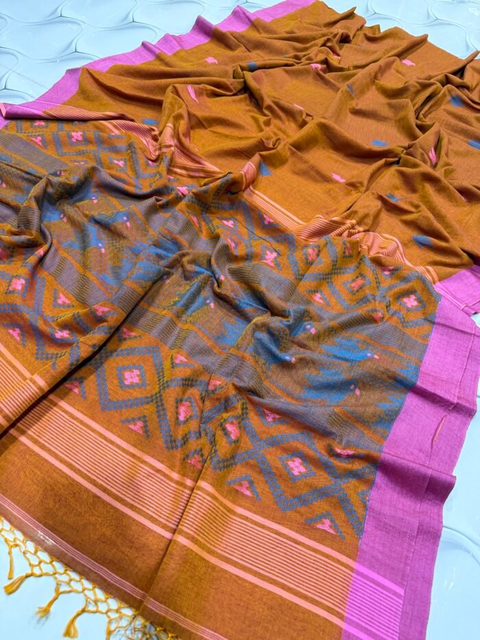 Pure Cotton Jamdani Saree with Blouse Piece