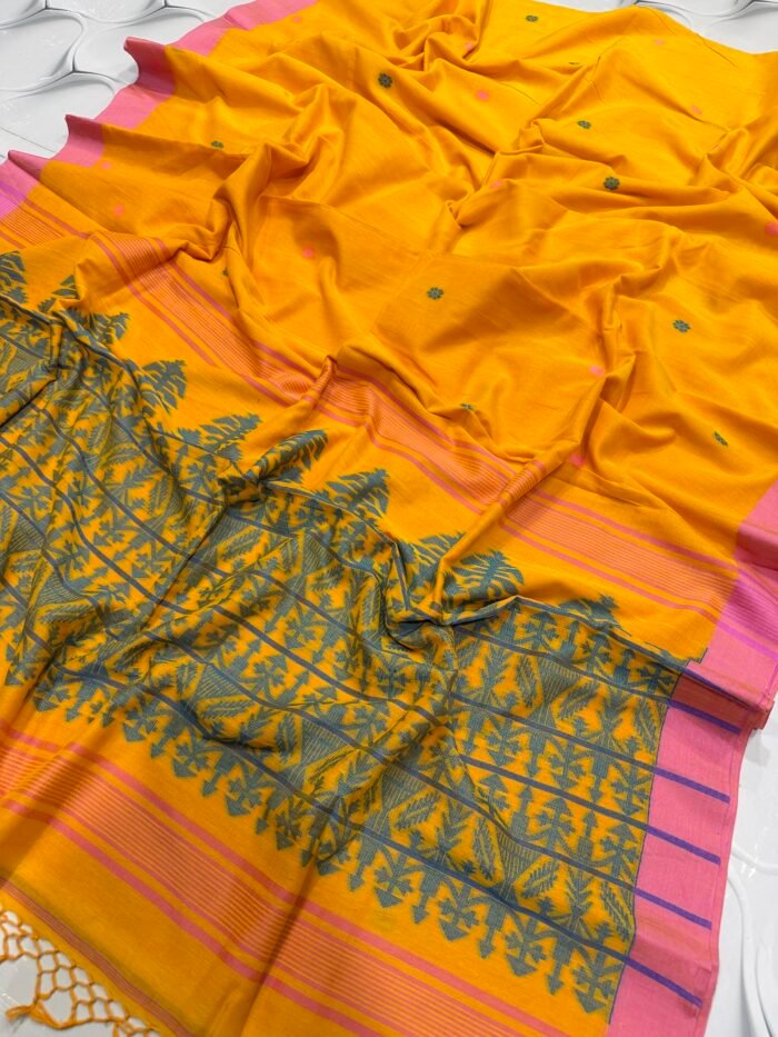 Pure Cotton Jamdani Saree with Blouse Piece
