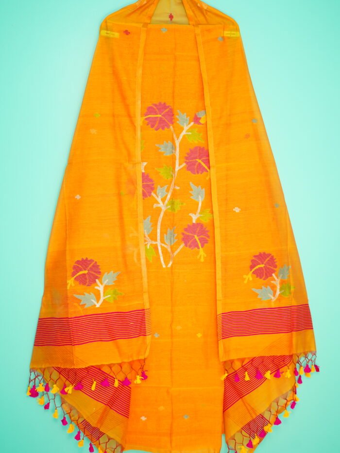 Muslin Jamdani Suit (UNSTITCHED) – Elegant 2-Piece Set