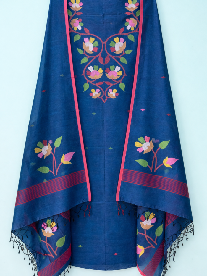 Pure Cotton Jamdani Suit (Unstitched) – Elegant 2-Piece Set