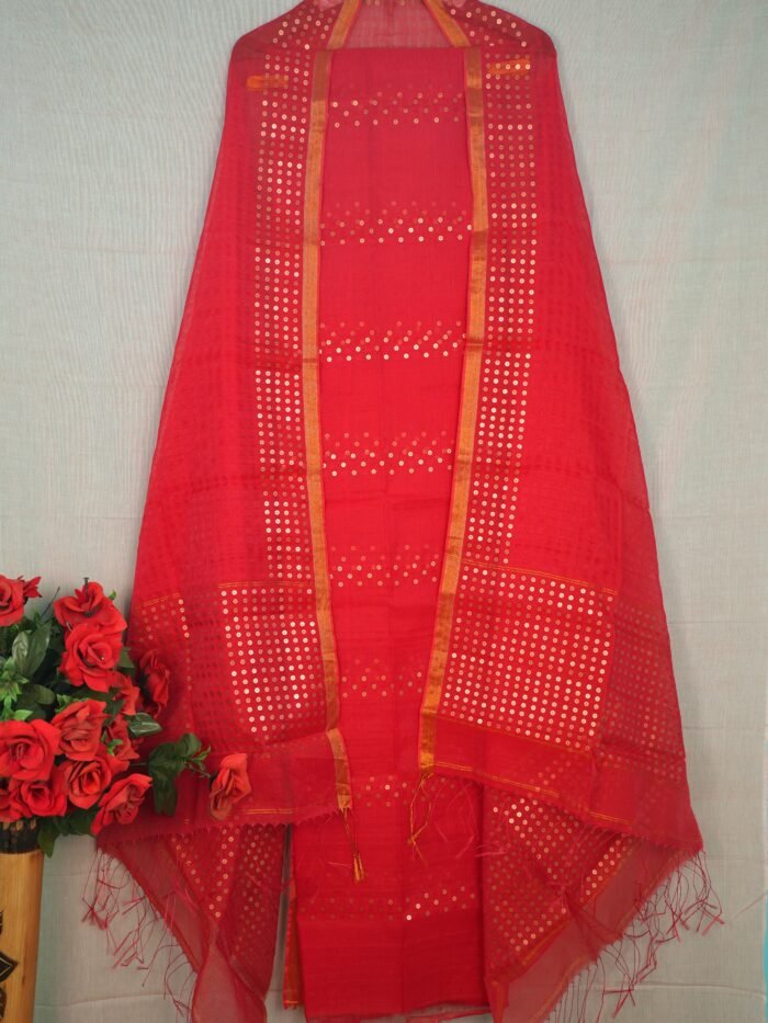 Muslin sequnce Suit (Unstitched) – Elegant 2-Piece Set