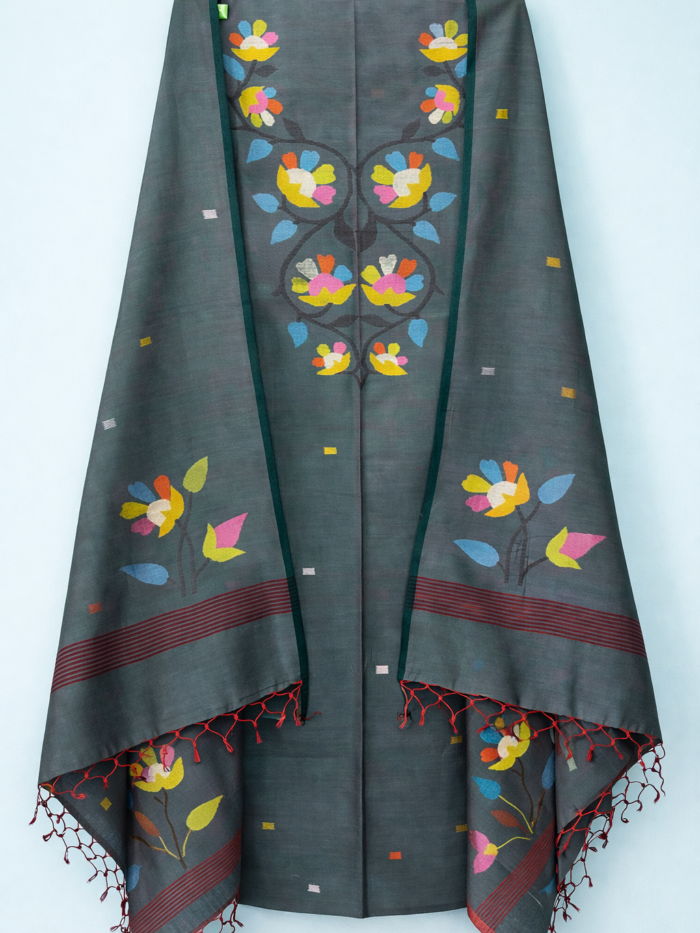 Pure Cotton Jamdani Suit (Unstitched) – Elegant 2-Piece Set