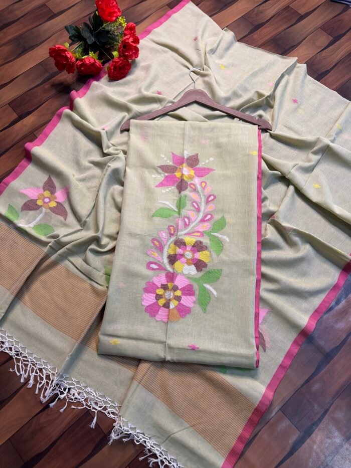 Pure Cotton Jamdani Suit (UNSTITCHED) – Elegant 2-Piece Set