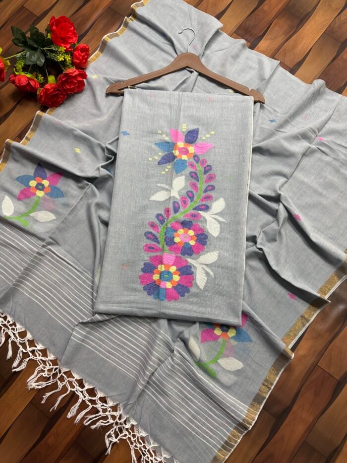 Pure Cotton Jamdani Suit (UNSTITCHED) – Elegant 2-Piece Set