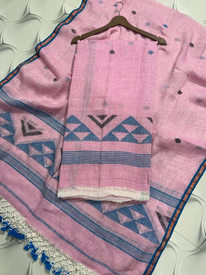 Pure Linen Jamdani Suit – Premium Unstitched 2-Piece Set