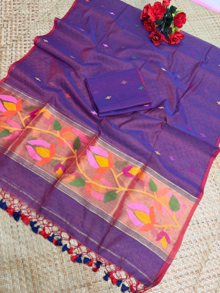 Muslin Jamdani Suit (UNSTITCHED) – Elegant 2-Piece Set