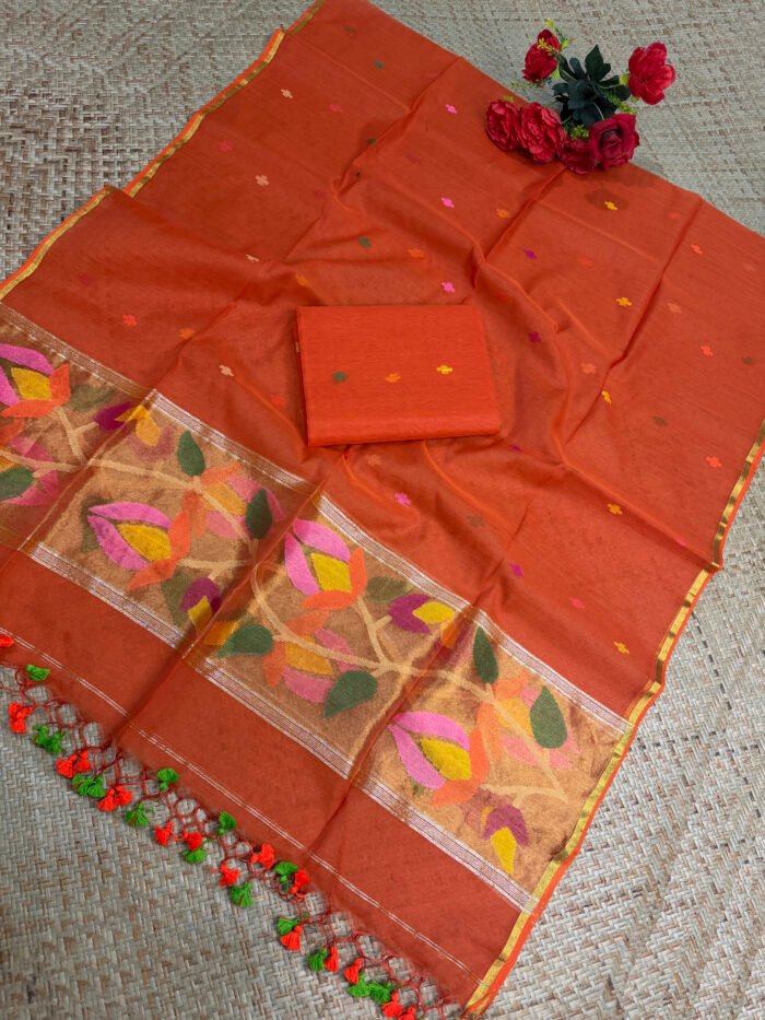 Muslin Jamdani Suit (UNSTITCHED) – Elegant 2-Piece Set