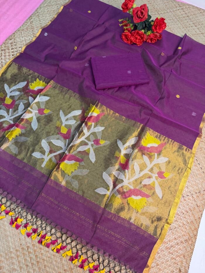 Premium Muslin Jamdani Suit (Unstitched) – Elegant 2-Piece Set