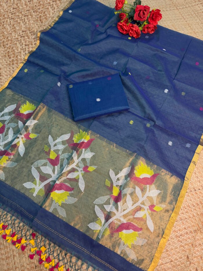 Premium Muslin Jamdani Suit (Unstitched) – Elegant 2-Piece Set