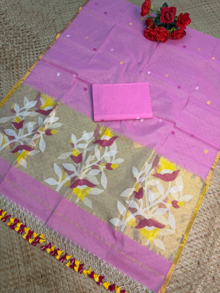 Premium Muslin Jamdani Suit (Unstitched) – Elegant 2-Piece Set