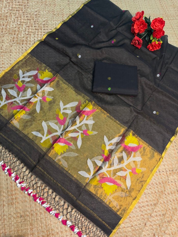 Premium Muslin Jamdani Suit (Unstitched) – Elegant 2-Piece Set