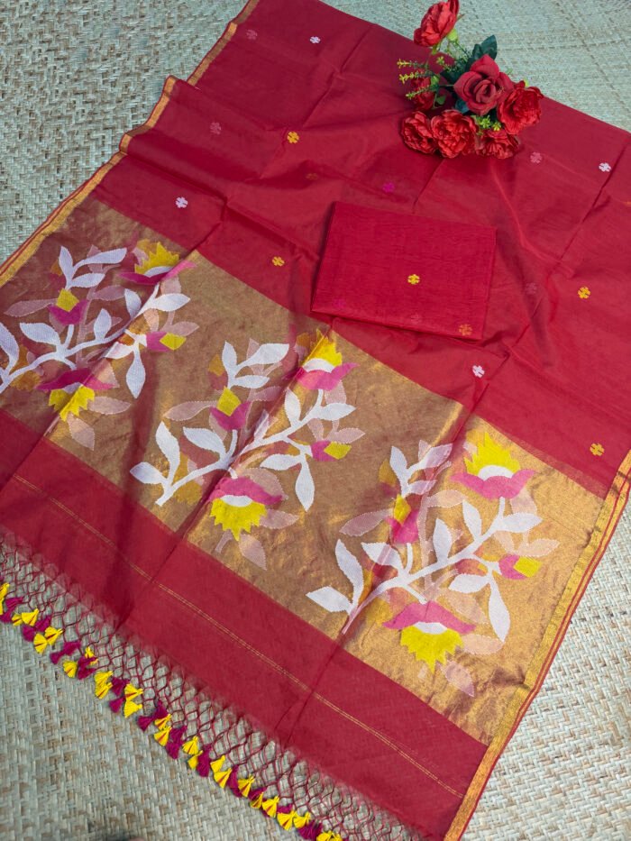 Premium Muslin Jamdani Suit (Unstitched) – Elegant 2-Piece Set