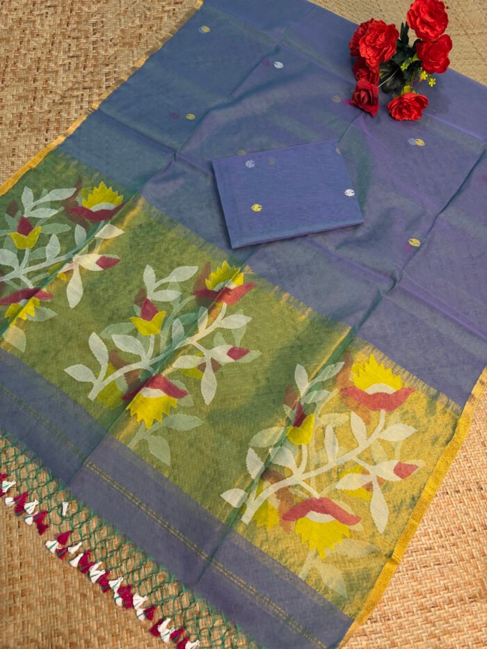 Premium Muslin Jamdani Suit (Unstitched) – Elegant 2-Piece Set