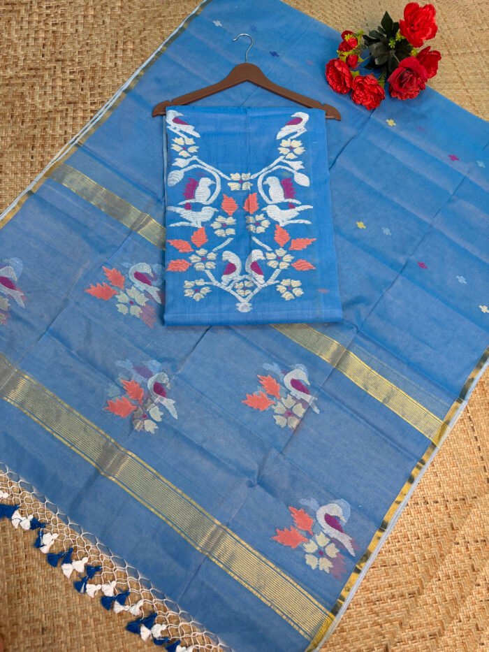 Handwoven Muslin Jamdani Suit (Unstitched) – 2-Piece Elegant Set