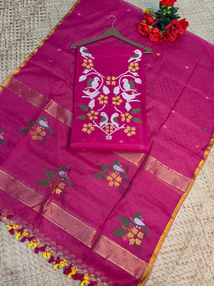 Handwoven Muslin Jamdani Suit (Unstitched) – 2-Piece Elegant Set