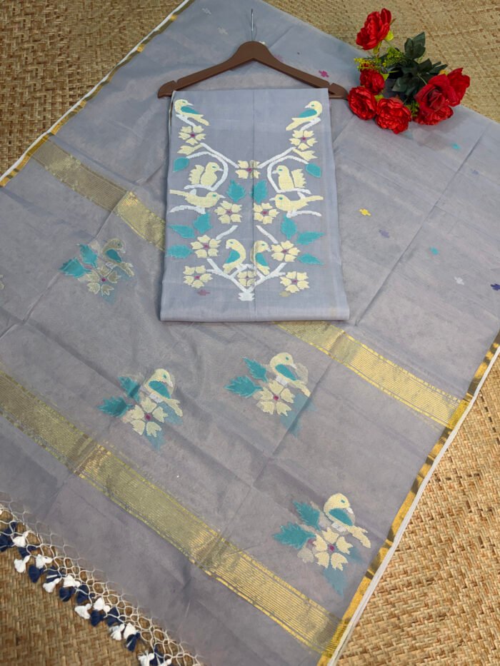 Handwoven Muslin Jamdani Suit (Unstitched) – 2-Piece Elegant Set