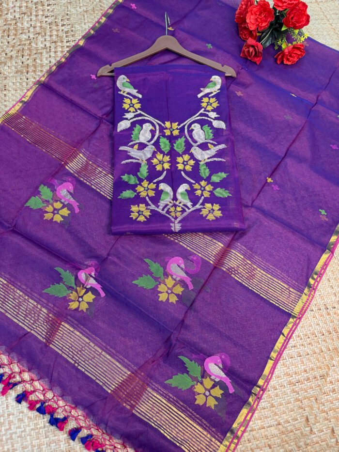 Handwoven Muslin Jamdani Suit (Unstitched) – 2-Piece Elegant Set