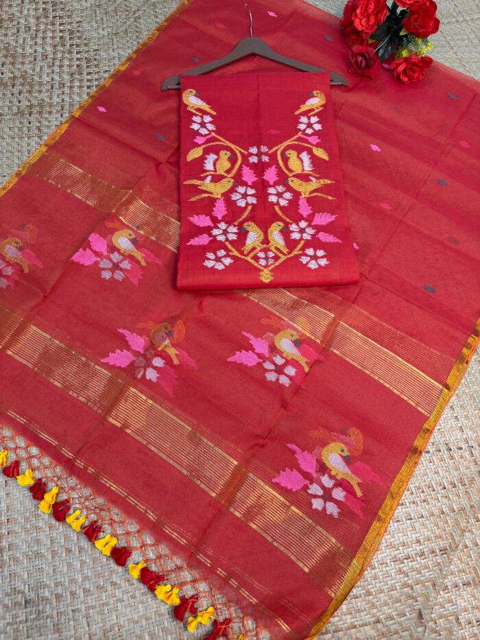 Handwoven Muslin Jamdani Suit (Unstitched) – 2-Piece Elegant Set