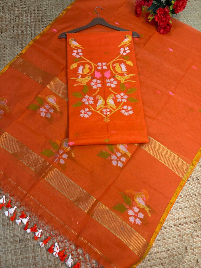 Handwoven Muslin Jamdani Suit (Unstitched) – 2-Piece Elegant Set