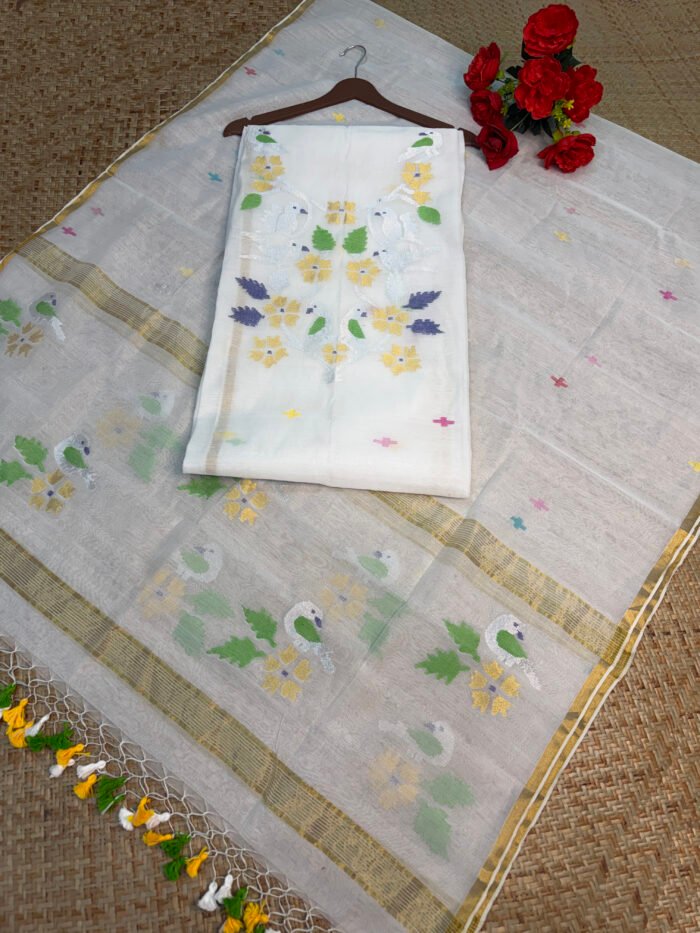 Handwoven Muslin Jamdani Suit (Unstitched) – 2-Piece Elegant Set