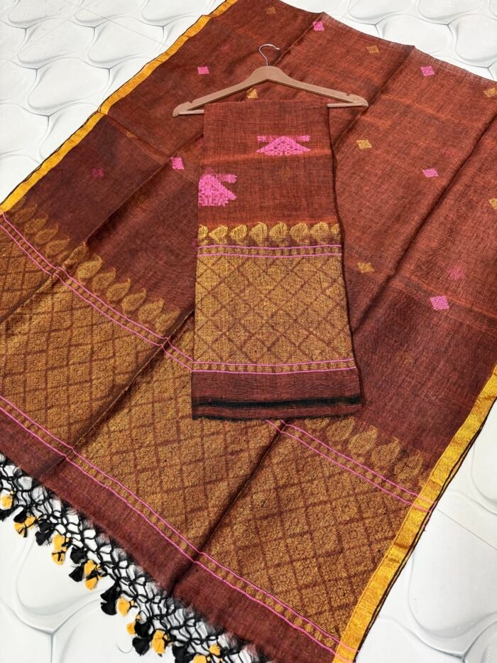 Pure Linen Jamdani Top & Dupatta Set – Festive Edition