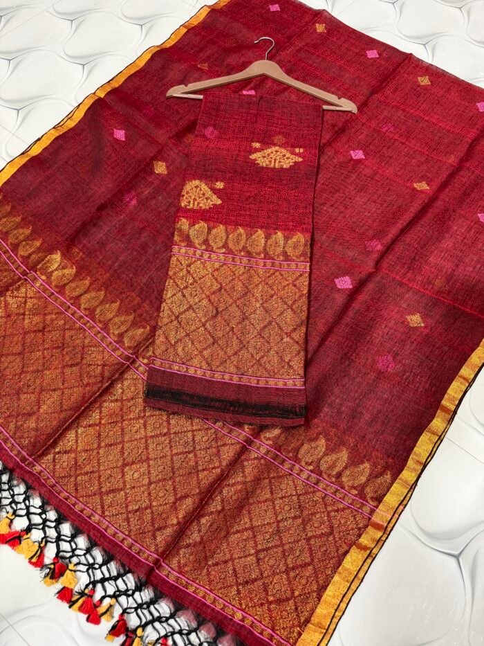 Pure Linen Jamdani Top & Dupatta Set – Festive Edition