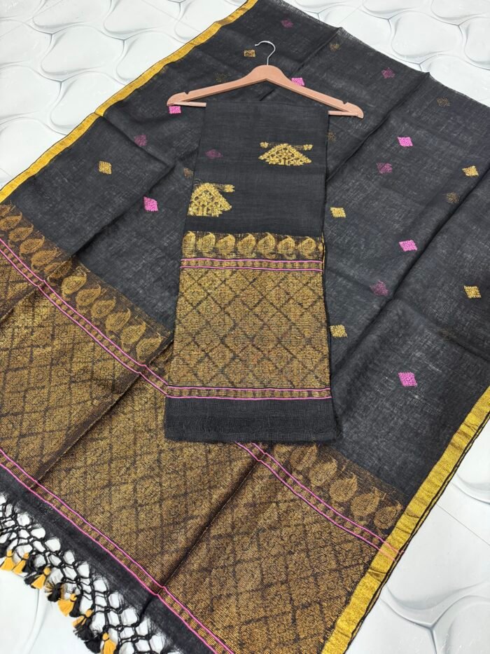 Pure Linen Jamdani Top & Dupatta Set – Festive Edition